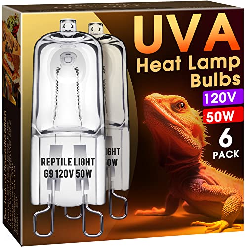 G9 Heat Lamp Bulbs for Reptile Mini Reptile Light Warm 50W 6 Pack (Warm Bulb / 6 Pack)