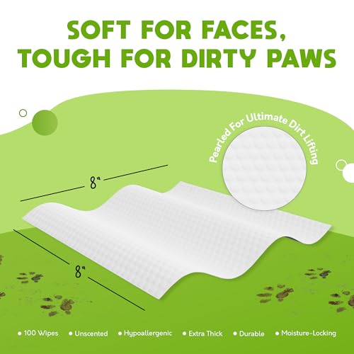 Lick Safe Daily Pet Wipes for Dogs and Cats (1 Count (Pack of 100) / Grooming Wipes)