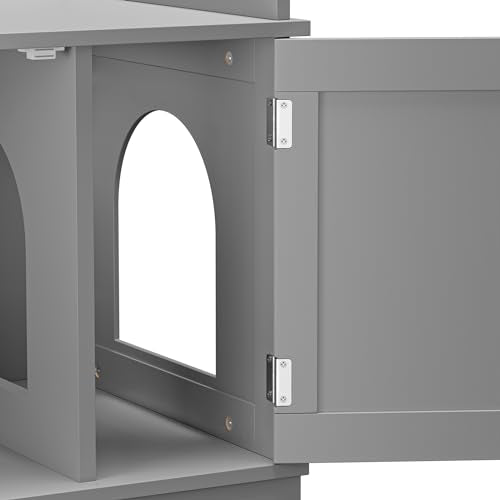 Cat Litter Box Enclosure Cabinet (Gray)