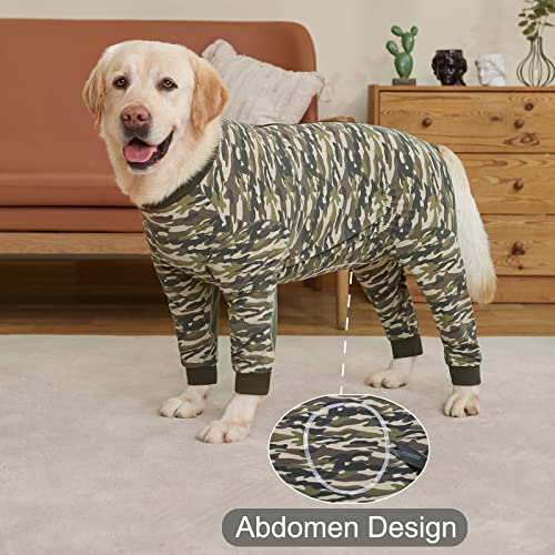 Dog Onesie Surgery Recovery Suit for Large Medium Bodysuit Dogs Pajamas PJS Full Body for Shedding (6X-Large (Pack of 1) / Camo)