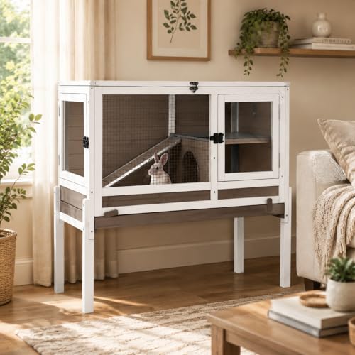 Guinea Pig Cage Indoor with Chew (Brown)
