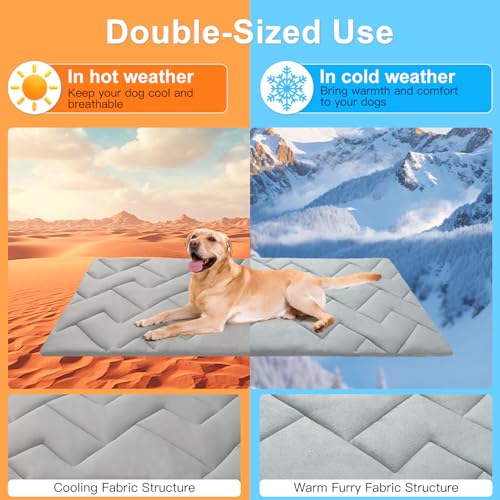 Cooling Mat for Large Dogs (Grey_zigzag / 48.0"L x 28.0"W x 1.0"Th(L))