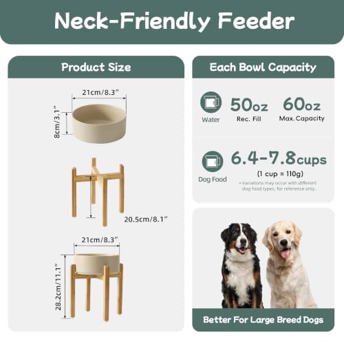 Dog Bowls Elevated (Matte Khaki)