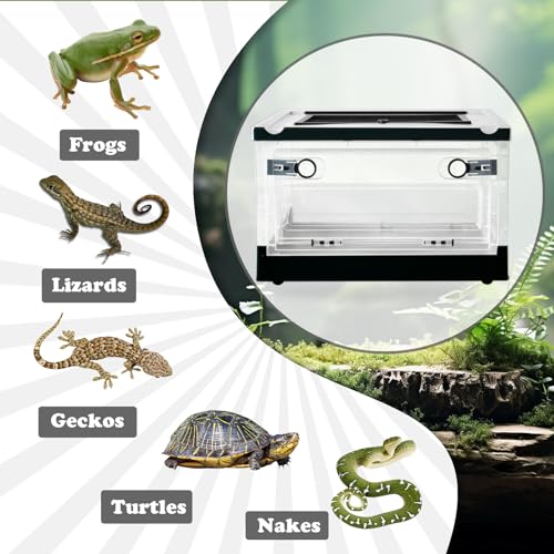 Plastic Reptile Feeding Box with Wheels (【Black】)