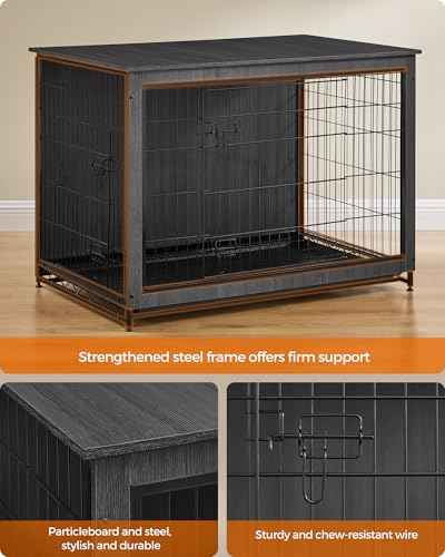 44.1" Dog Crate Furniture (Ink Black / 44.1"L x 29.5"W x 32.3"H)