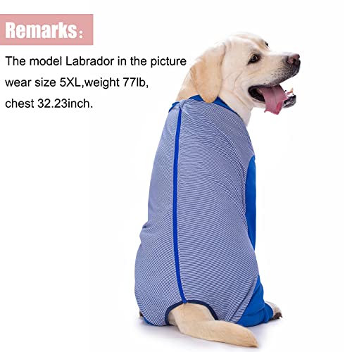 Dog Onesie Surgery Recovery Suit for Large Medium Bodysuit Dogs Pajamas PJS Full Body for Shedding (3XL / Blue)
