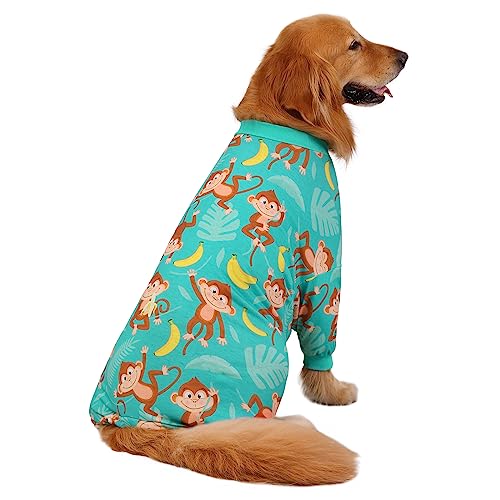 Dog Pajamas One Piece Light Comfy Pjs Pet Costume M (Medium / Monkeying Around)