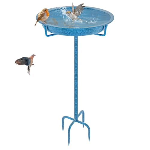 Bird Bath for Outside (Retro Blue)