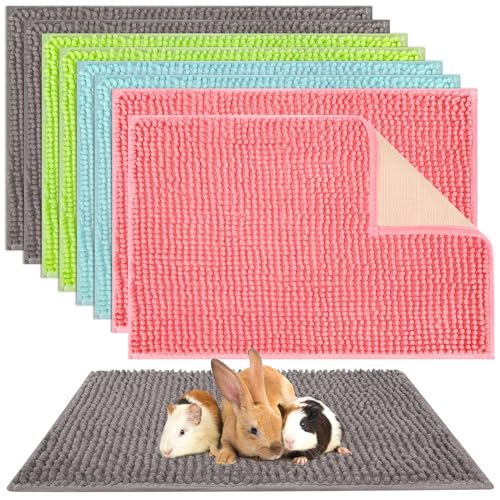 8 Pcs Guinea Pig Cage Liner (Gray, Green, Pink, Blue / 16x12'')