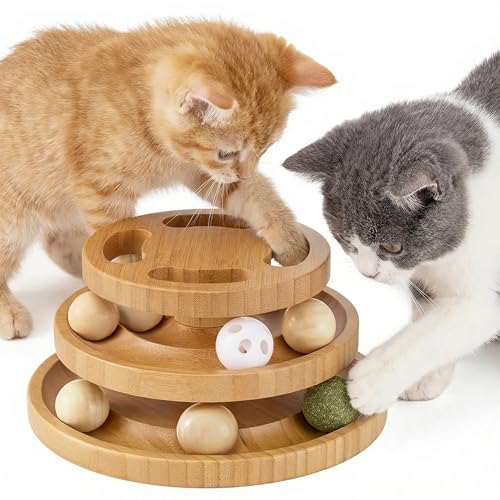 Cat Ball Track Toy with Puzzle Top (Medium Size)