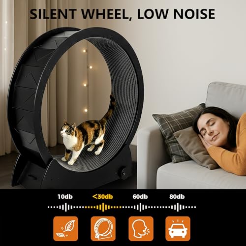 Portable Cat Running Wheel for Indoor Cats 44" Large XL 12" Wide