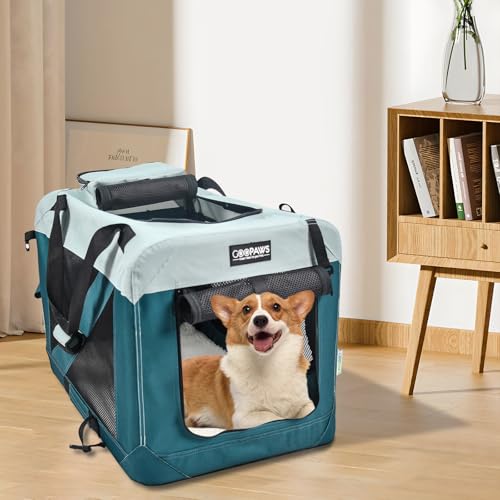 3 Door Soft Dog Crates Kennel (8-Teal Blue)