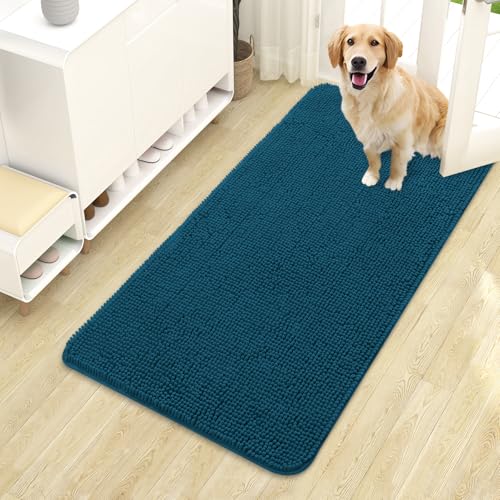 Dog Door Mat for Muddy Paws 44x24 (Atlantic Blue / 44" X 24")