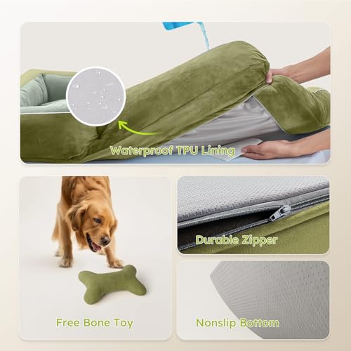 Extra Large Dog Bed (Dark Green / X-Large(42"L x 30"W x 9.5"Th))