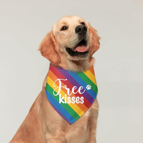 Free Kisses Pride Dog Bandana (Q)
