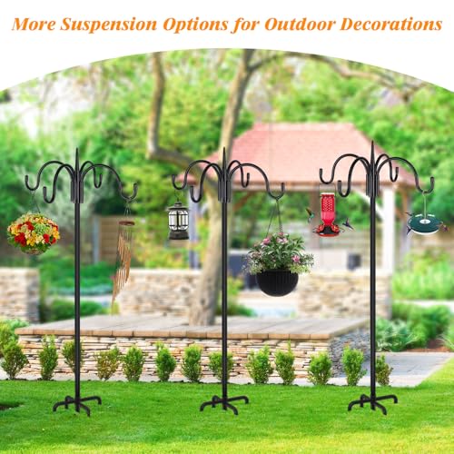 Heavy Duty Shepherds Hook 2 Pack 92" Four Hooks Adjustable (92 Inch)