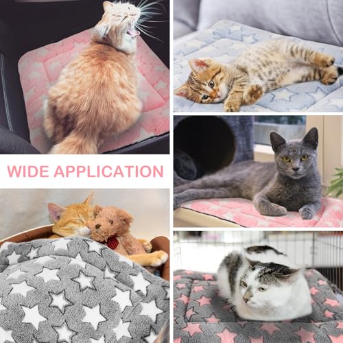 4 Pcs Dog Crate Pads Soft Warm (Rectangular 18 x 14 x 1.6 Inch / Star / Colorful)