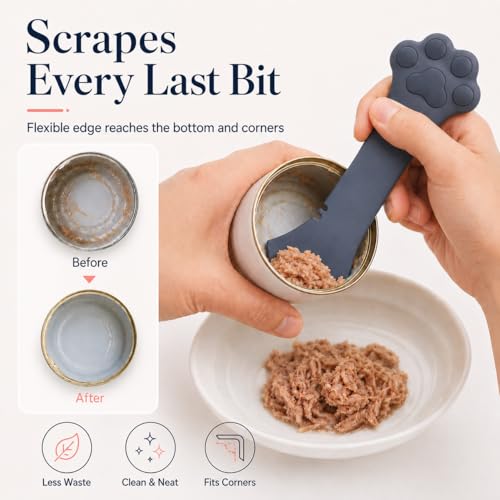 Cat Wet Food Spoon (Combo of White&Gray Spatulas)