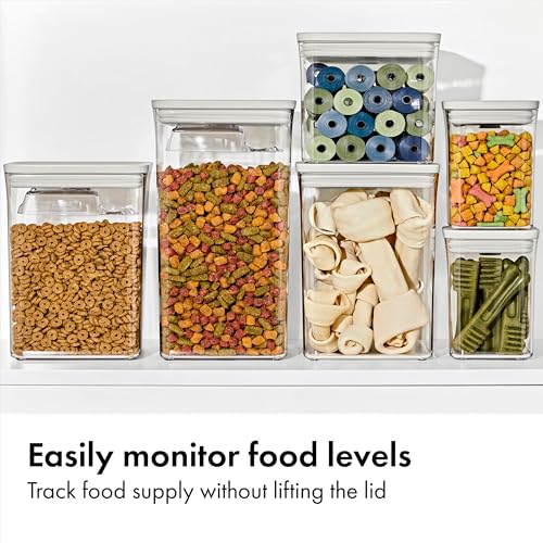 Pet Food Storage POP Container with Scoop (Whisker Gray / 6.0 Qt)