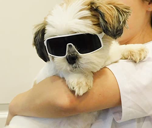 G029 Dog Cat Pet Sports Turbo Small Sunglasses for Toy Breeds 8 (S, 8-18 lbs, Sport Turbo White)