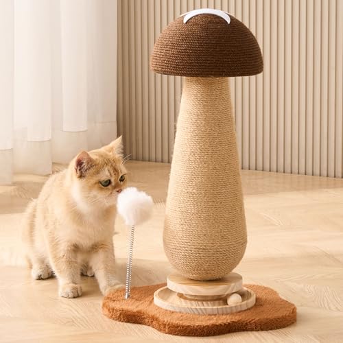 Mushroom Cat Scratching Post Cat Tree (Brown Mushroom)