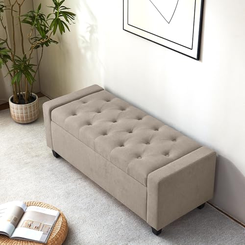 Ottoman with Storage (Khaki)