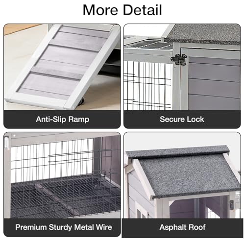 Rabbit Hutch Indoor Outdoor (（Grey-AIR68))