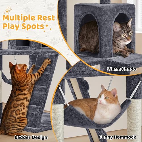 54in Cat Tree (Dark Gray)