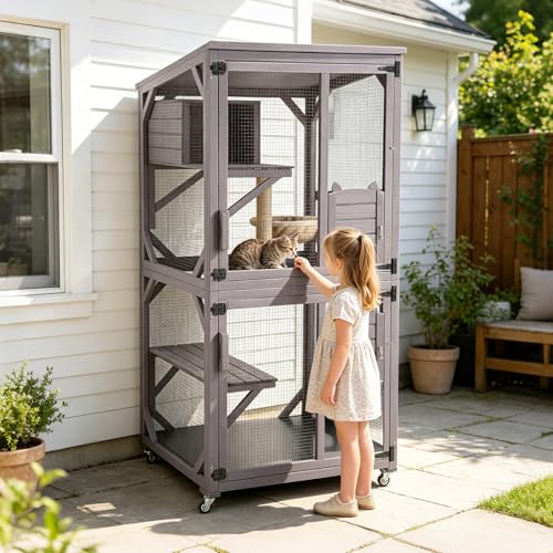 Large Catio Outdoor Cat Enclosure on Wheels