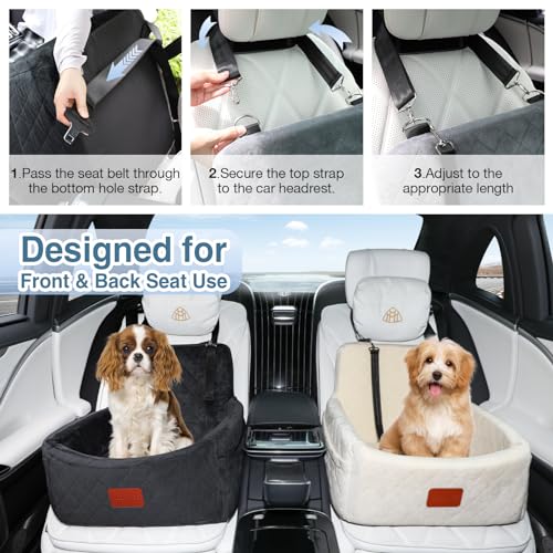 Dog Car Seat for Small Dogs Under 30lbs (Black / Small)