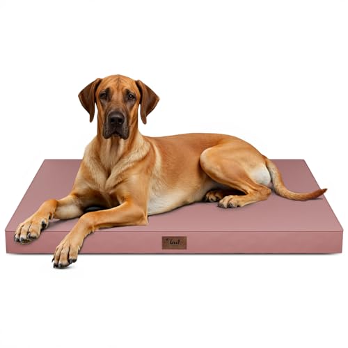 Jumbo Waterproof Orthopedic Dog Bed for Extra Large Dogs (Pink / 53.0"L x 36.0"W x 4.0"Th)