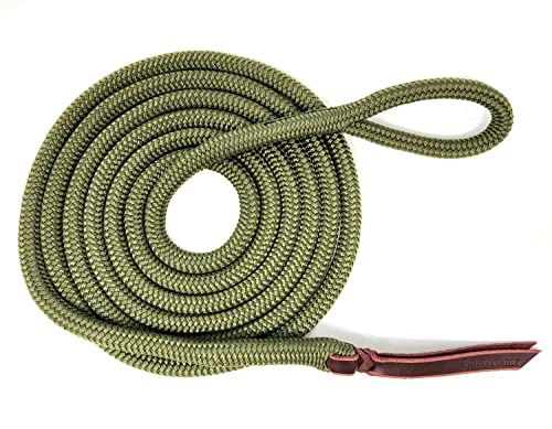 Double Braid Lead Rope with Eye Splice Loop (Olive Green / 12 ft.)