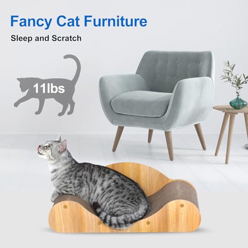 Cat Scratcher Cardboard Bed (Sofa Yellow)