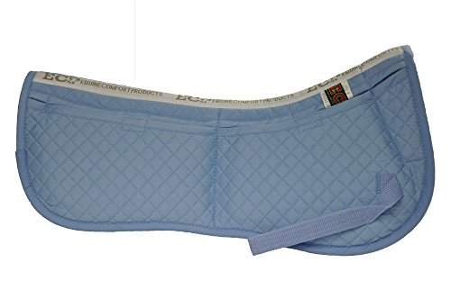Adjustable Shock Absorbing Memory Foam Half Saddle Pad (Light Blue)