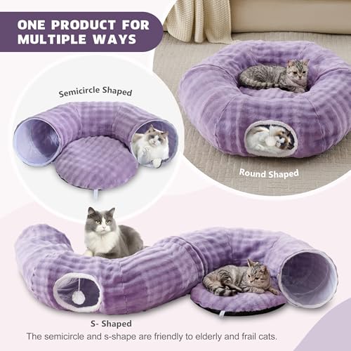 Bubble Round Cat Tunnel for Indoor Cats (Dusty Purple / Round)