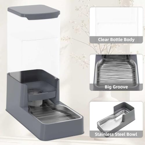 Automatic Cat Feeder and Water Dispenser in Set with Pet Food Bowl