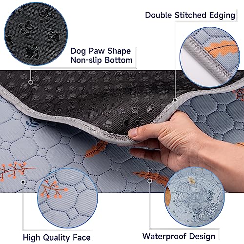 Washable Pee Pads for Dogs 2 (Leaves - Light Grey / 31x36 Inch (Pack of 2))