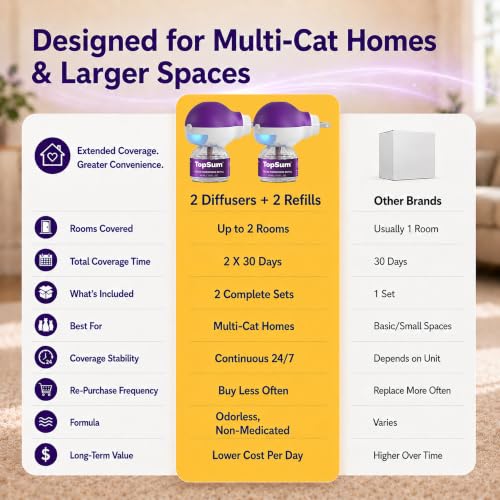Cat Calming Pheromone Diffuser (Purple / 3.19 Fl Oz)