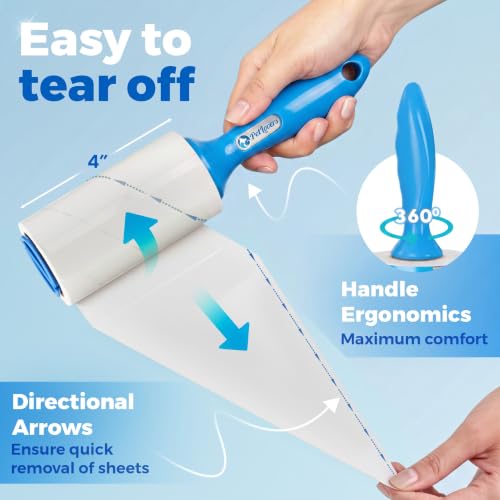 Extra Sticky Lint Roller Ultimate Value Set 400 Sheets for Pet Hair Removal