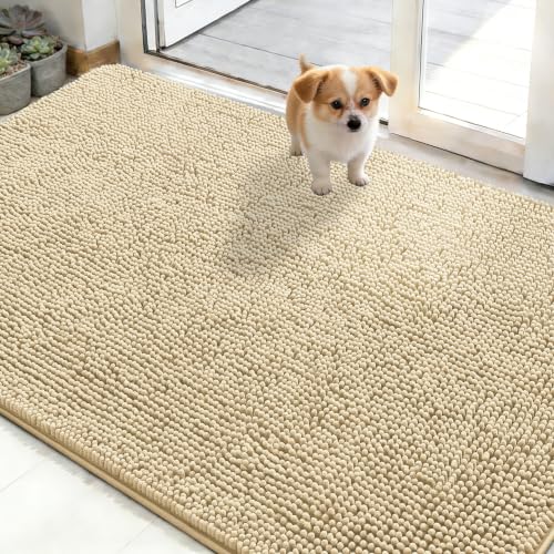 Dog Door Mat for Muddy Paws 50x30 (Sand / 50" X 30")
