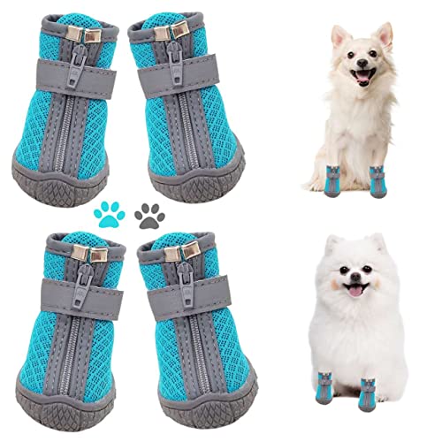 Dog Shoes for Small Dogs (#3 (width 1.49 inch) for 10-15 lbs)