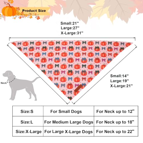 Fall Dog Bandanas Girl (Large / Pink Pumpkin)