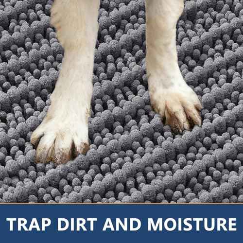 Dog Door Mat for Muddy Paws 47x20 (Layered-Dark Grey / 47"X20")