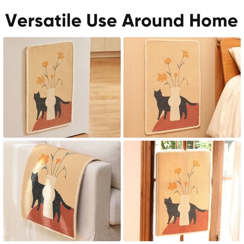 Sisal Cat Scratching Mat (Flower-23.6 x 15.7 Inch)