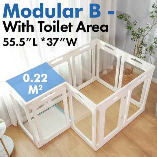 Clear Acrylic Dog Playpen Indoor (White / 30" Height)