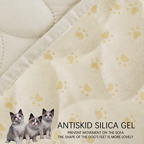 Pet Bed Cover Dog Bed Blanket for Sofa and Furniture Waterproof New Pattern Design (68x82 Inch (Pack of 1) / Ivory)