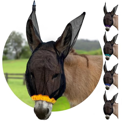 Donkey Fly Mask with Long Ears (Small Donkey / Orange)