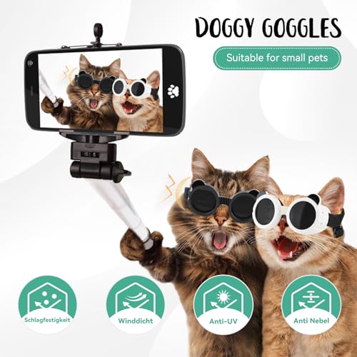 Dog Goggles for Small Breed UV (White / X-Small)