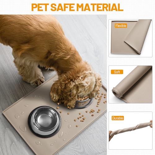 Dog Feeding Mat (Taupe / 19"l X 12"w)