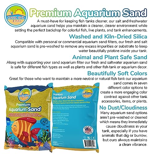 Natural Aquarium Sand for Freshwater and Saltwater Tanks (20 lb / Yellow)